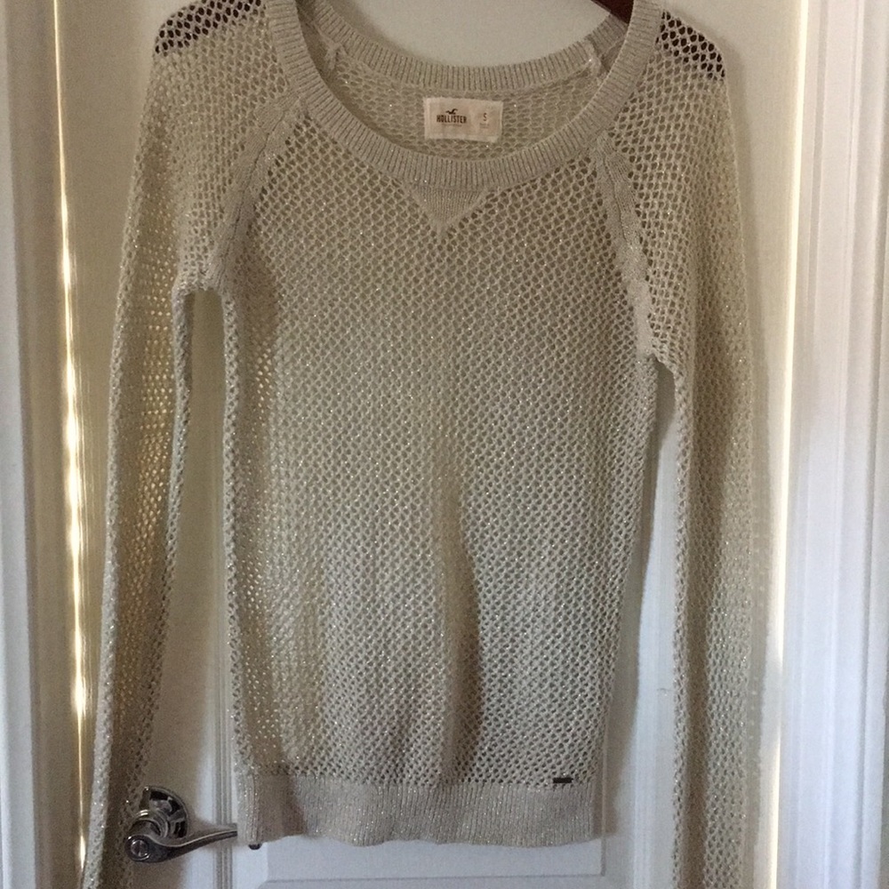 Hollister sparkly open weave sweater